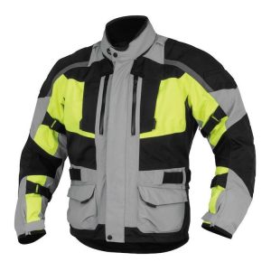 Textile Jacket – Gray with Yellow Accents